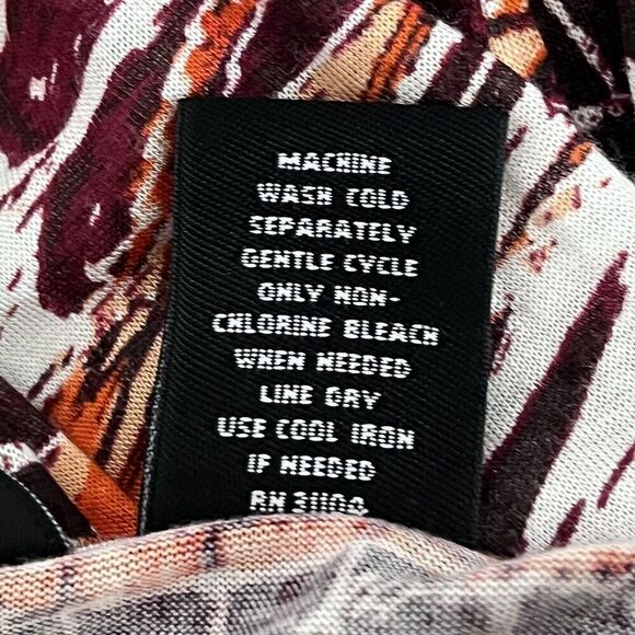 New Directions Top Size L Snake Print Faux Wrap V Neck‎ Side Chinched Blouse - Picture 13 of 14